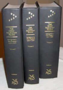 the great migration begins: immigrants to new england, 1620-1633: vol. i: a - f + vol. ii: g - o + vol. iii: p - w. 3 vols.