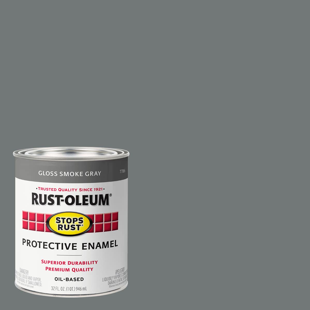 Rust-Oleum 7786502 Protective Enamel Paint Stops Rust, 32-Ounce, Gloss Smoke Gray, 1 Quarts (Pack of 1)