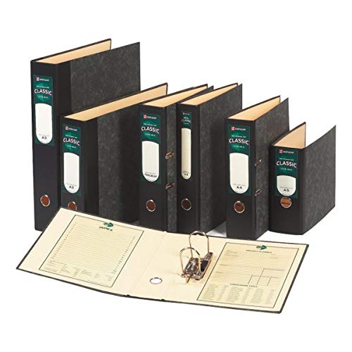 Rexel A4 Lever Arch File, Black/Green, 80mm Spine Width, Classic 70, Pack of 10, Free Sheet of Spare Spine Labels, 26145EAST