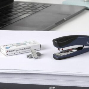 Rexel Bambi Mini Stapler, 10 Sheet Capacity, Metal Body, includes Staples, Assorted Colours, 2100154