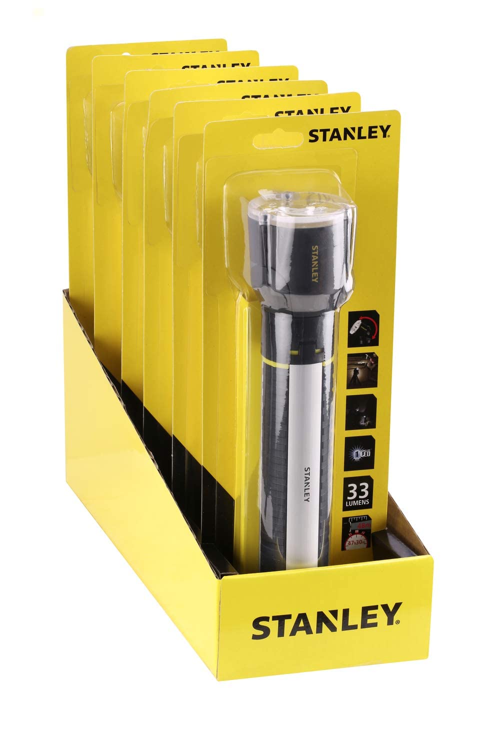 Stanley 0-95-112 Linterna MaxLife 369 LED Trípode, Black