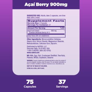 Natrol Acai Berry 1,000mg, Antioxidant Protection, Capsules, 75ct