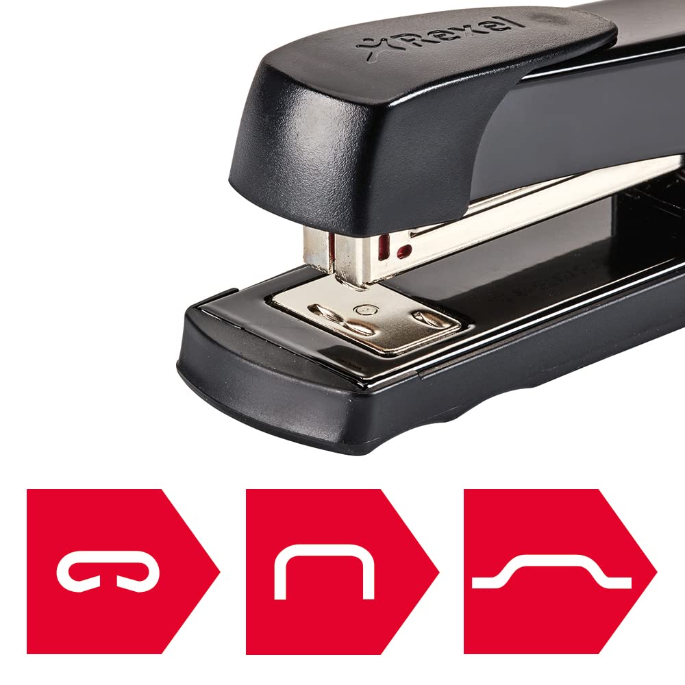 Rexel Meteor Half Strip Stapler, 20 Sheet Capacity, Uses 24/6 and 26/6 Staples, Metal Body, Black, 2100019