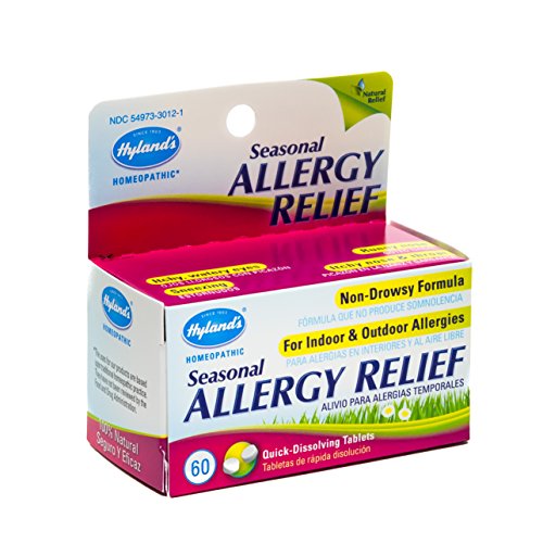 Allergy Pills by Hyland's, Non Drowsy Seasonal Allergy Relief, Safe and Natural for Indoor & Outdoor Allergies, 60 Quick Dissolving Tablets