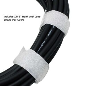 GLS Audio 6ft Patch Cable Cords - XLR Male to 1/4" TRS Black Cables - 6' Balanced Snake Cord - 6 PACK