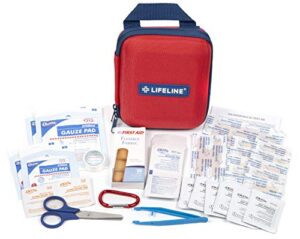 lifeline 53 piece first aid emergency kit - small and compact size - ideal for camping, sporting events, hiking, cycling, car as well as home, school and office