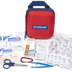 Lifeline 53 Piece First Aid Emergency Kit - Small and Compact Size - Ideal for camping, sporting events, hiking, cycling, car as well as home, school and office