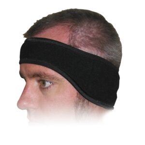 heat factory fleece ear headband with hand heat warmer pockets, black