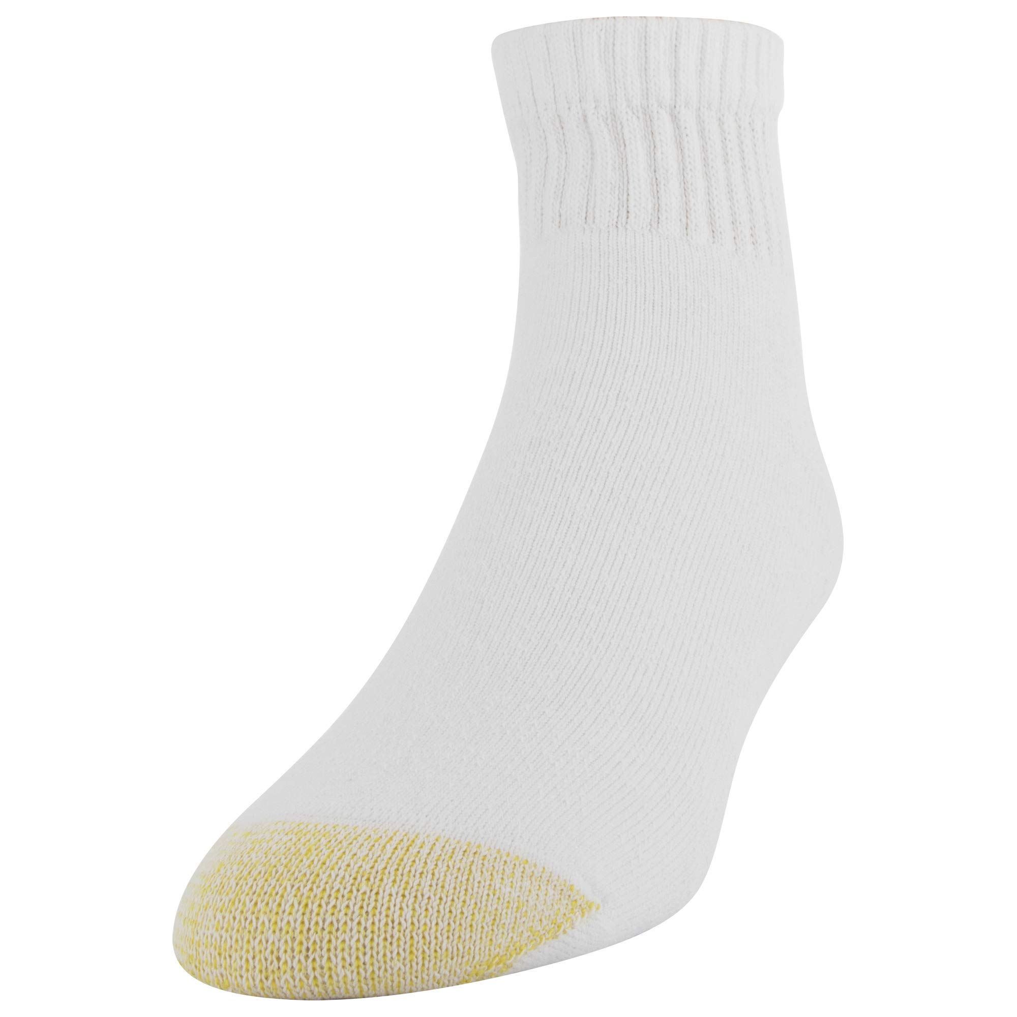 GOLDTOE Men's 656p Cotton Quarter Athletic Socks, Multipairs, White (6-Pairs), X-Large