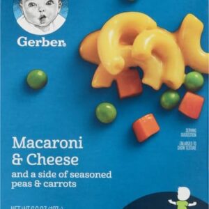 Gerber Macaroni & Cheese with Side of Seasoned Peas & Carrots, 6.6 Oz