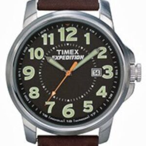 Timex Men's T44921 Expedition Metal Field Brown Leather Strap Watch