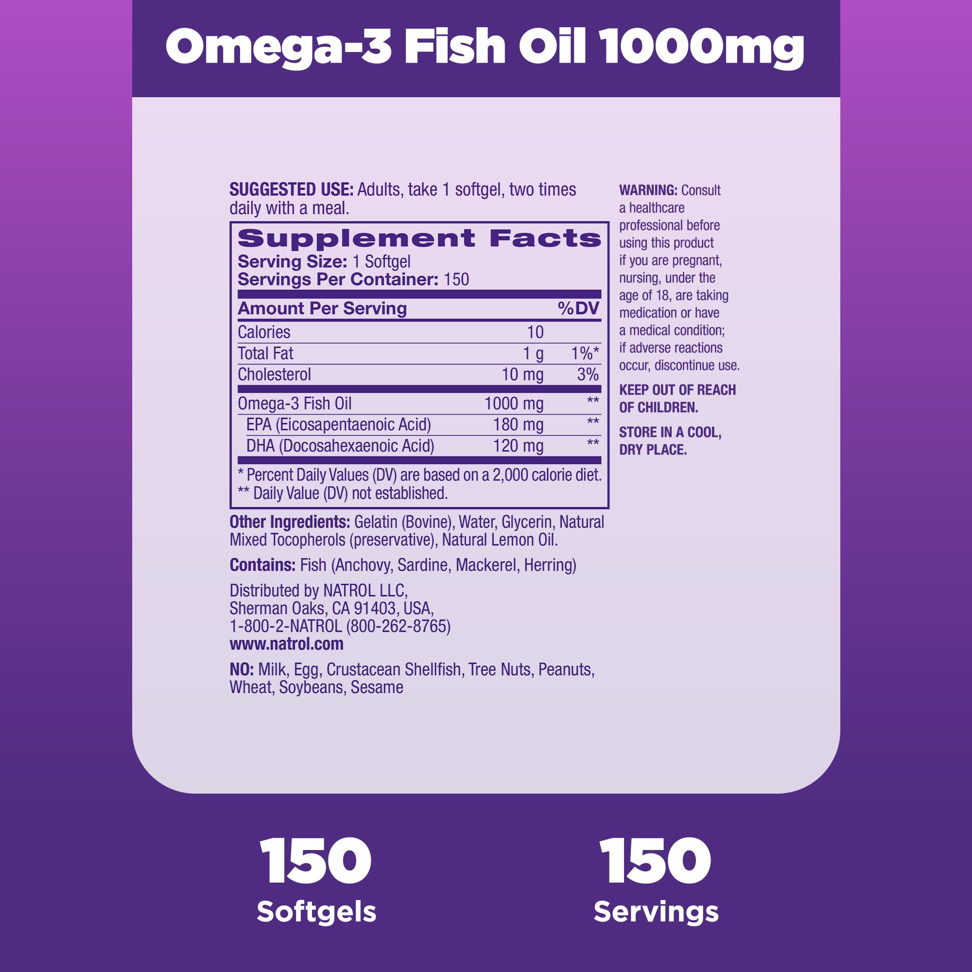 Omega-3 1000mg Natrol 150 Softgel