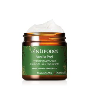 antipodes vanilla pod hydrating day cream ? anti aging face moisturizer for dry skin ? with rosehip oil, avocado oil & antioxidant skincare ingredients ? dry skin & normal skin ? 60ml, 2 fl. oz