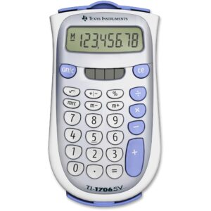 texas instruments ti-1706sv handheld pocket calculator, 8-digit lcd