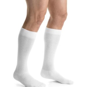 JOBST ActiveWear 20-30mmHg Compression Socks Knee High, Closed Toe, Cool White, Large