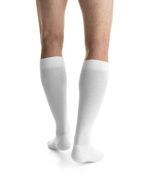 JOBST ActiveWear 20-30mmHg Compression Socks Knee High, Closed Toe, Cool White, Large