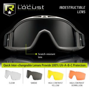 Revision Desert Locust Military Goggles Basic Kit – Clear Lens, Tan Frame, One Size – Anti Fog Eye Protection Ballistic Goggles – Made In USA