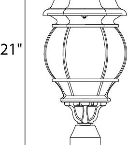 Crown Hill-Three Light Outdoor Post Mount in Early American Style-8 Inches Wide by 21 inches high