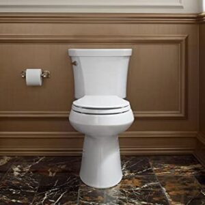 KOHLER K-4636-0 Cachet Elongated, Grip-Tight Bumpers, Quiet-Close Release Hinges, Quick-Attach Hardware, No Slam Toilet Seat, White