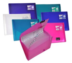 snopake a4 expanding organiser 6-part – electra assorted [pack of 10] ref: 13821