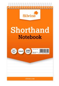 silvine 8x5" reporter's spiral shorthand notebook with 300 pages (pack of 6)