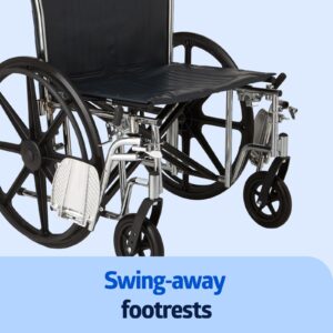 Medline Excel Extra-Wide Bariatric Wheelchair For Adults and Seniors with 24" Wide Seat, Supports up to 500 lbs