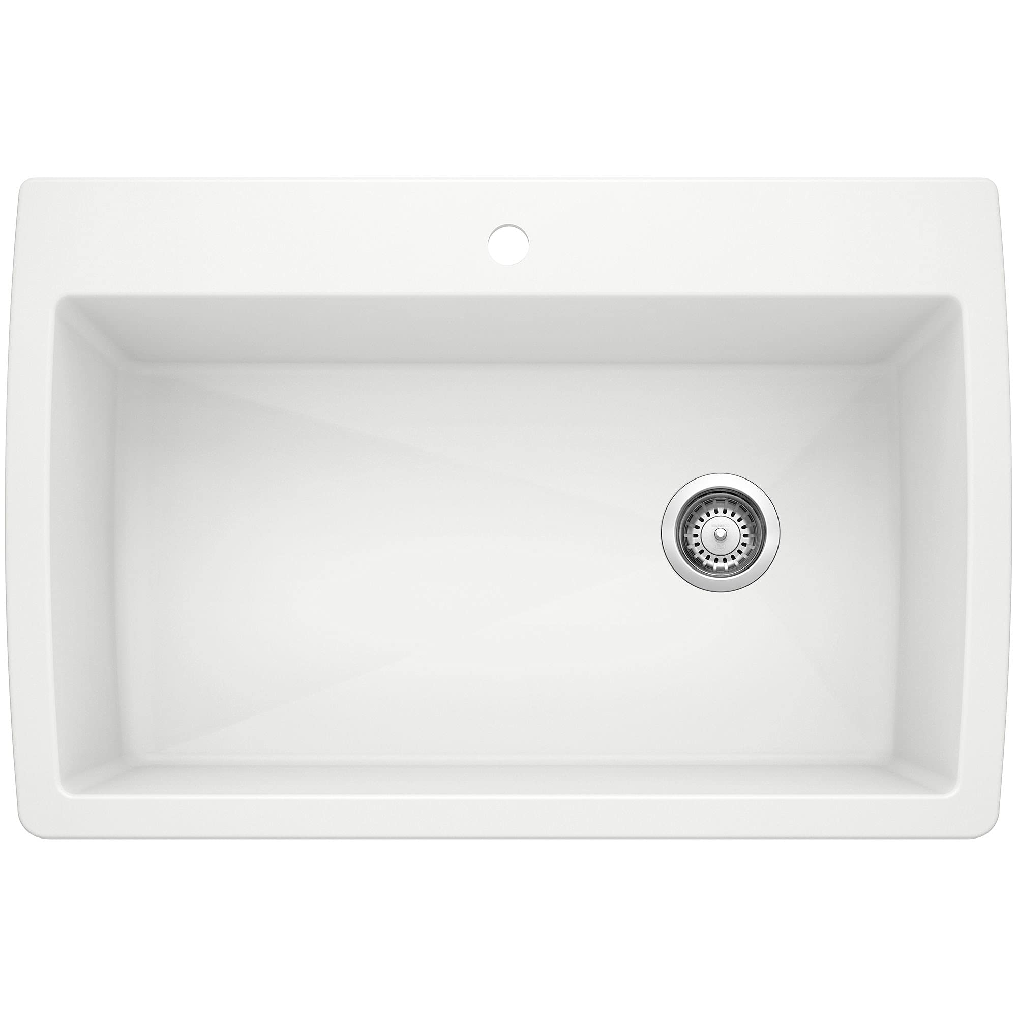 BLANCO, White 440195 DIAMOND SILGRANIT Super Single Drop-In or Undermount Kitchen Sink, 33.5" X 22"