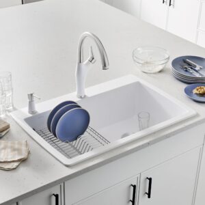 BLANCO, White 440195 DIAMOND SILGRANIT Super Single Drop-In or Undermount Kitchen Sink, 33.5" X 22"