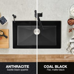 BLANCO, Anthracite 440149 PRECIS SILGRANIT Super Single Undermount Kitchen Sink, 32" X 19"