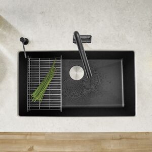 BLANCO, Anthracite 440149 PRECIS SILGRANIT Super Single Undermount Kitchen Sink, 32" X 19"