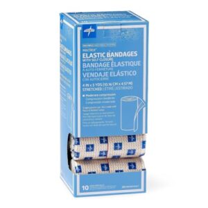 Medline Matrix Wrap Elastic Bandage with Hook and Loop Closure, Non-Sterile, 4" x 5 yd, White/Beige (Pack of 10)