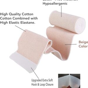 Medline Matrix Wrap Elastic Bandage with Hook and Loop Closure, Non-Sterile, 4" x 5 yd, White/Beige (Pack of 10)