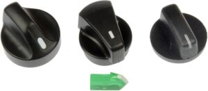 dorman 76884 temperature control knob assortment compatible with select ford / lincoln / mercury models, 3 piece , black