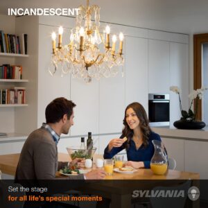 SYLVANIA F15 Décor Incandescent Light Bulb, 25W, Iridescent Finish, 205 Lumens, Medium Base, 120V - 2 Pack (13821), Warm White