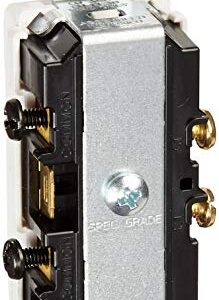 Leviton 5627-W 20 Amp, 120/277 Volt, Decora Single-Pole / Single-Pole AC Combination Switch, Commercial Grade, Grounding, White