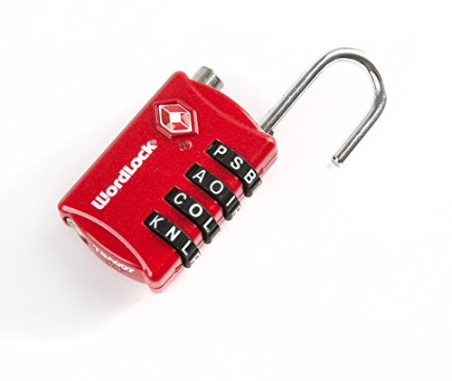 Wordlock LL-206-RD TSA Approved Combination Luggage Lock – 4 Dial, Red, Normal