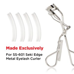 Seki Edge Eyelash Curler Replacement Pads (SS-601R) Pack of 4 Silicone Eyelash Curler Refill Pads - Maintain Curling Action - Made In Japan