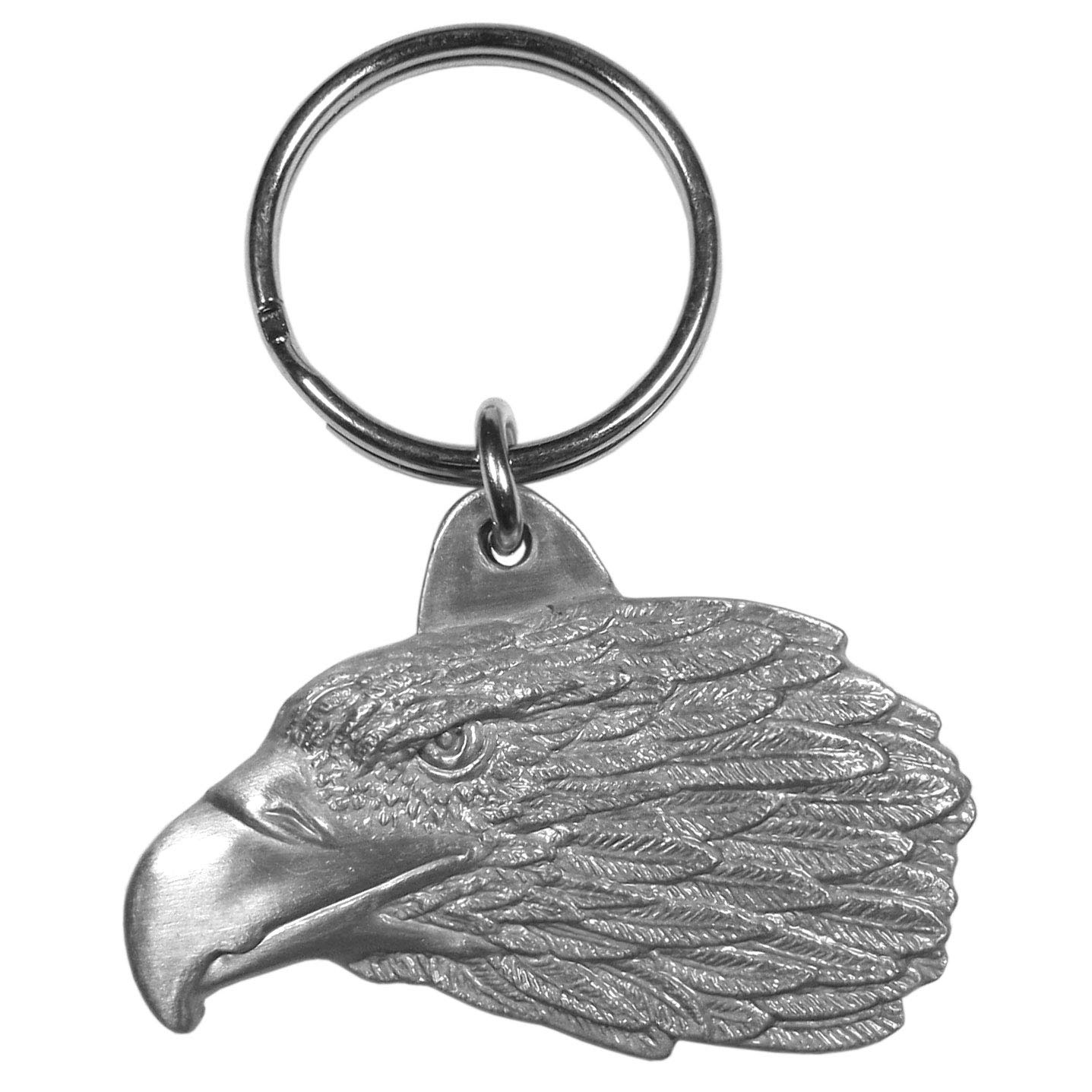 Siskiyou KR97 Free Form Eagles Head Antiqued Key Chain Gray, One Size