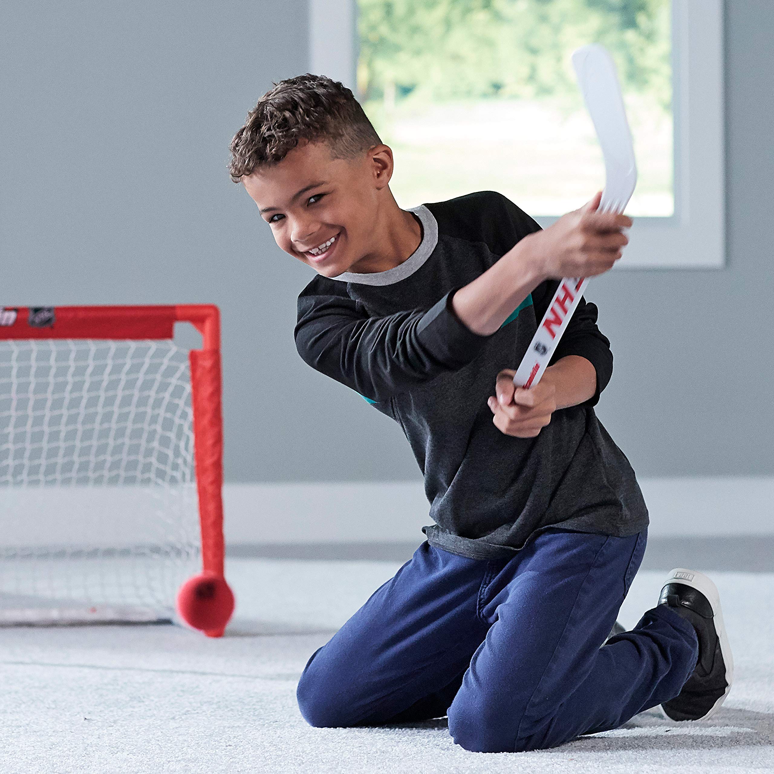 Franklin Sports Mini Hockey Stick and Ball Set - Play Knee Hockey Anytime - Kids Knee Hockey Set - Includes 2 Mini Sticks and 2 Foam Balls - NHL