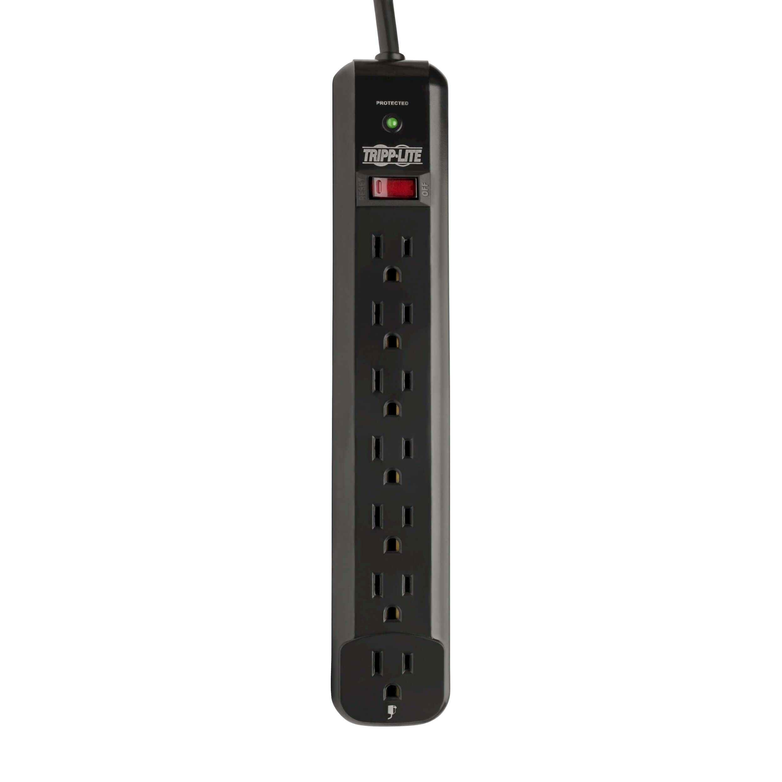 Tripp Lite 7 Outlet Surge Protector Power Strip, Extra Long 12ft Cord, Black, & Dollar 25,000 Insurance (TLP712B)