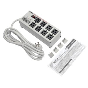 Tripp Lite Isobar 8 Outlet Surge Protector Power Strip, 25ft Long Cord, Right-Angle Plug, Metal, & $50,000 INSURANCE (ISOBAR825ULTRA) Gray