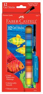 faber-castell gel sticks - 12 twistable watercolor crayons for kids with brush - watercolors for kids