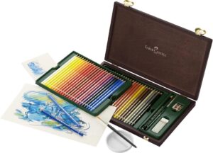 faber-castell albrecht durer artists watercolour pencils in wenge wood veneer case (48 pencils)