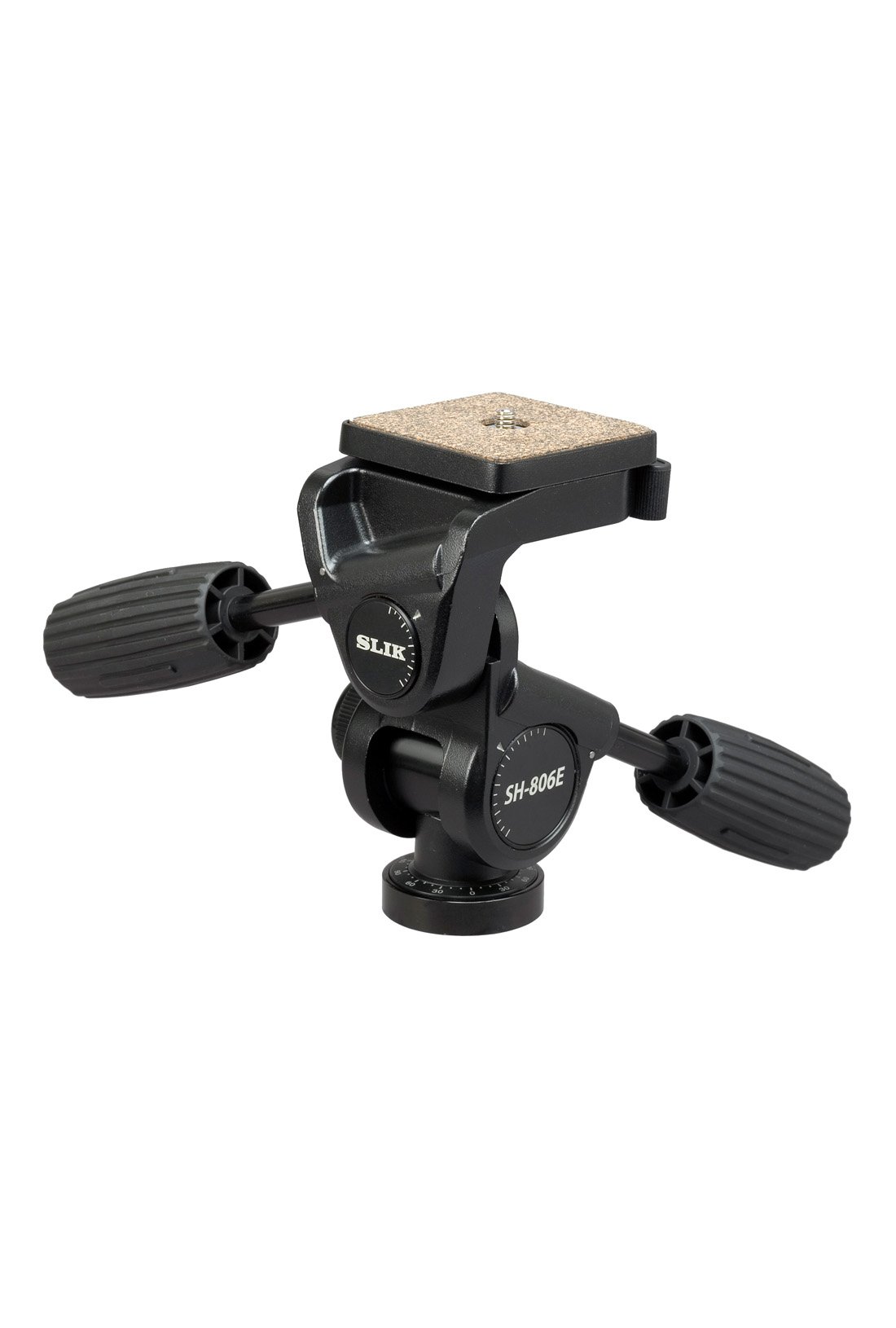 SLIK SH-806E 3-Way Pan/Tilt Head with Quick Release - Supports 12 lbs (5.4 kg), Black (618-806)