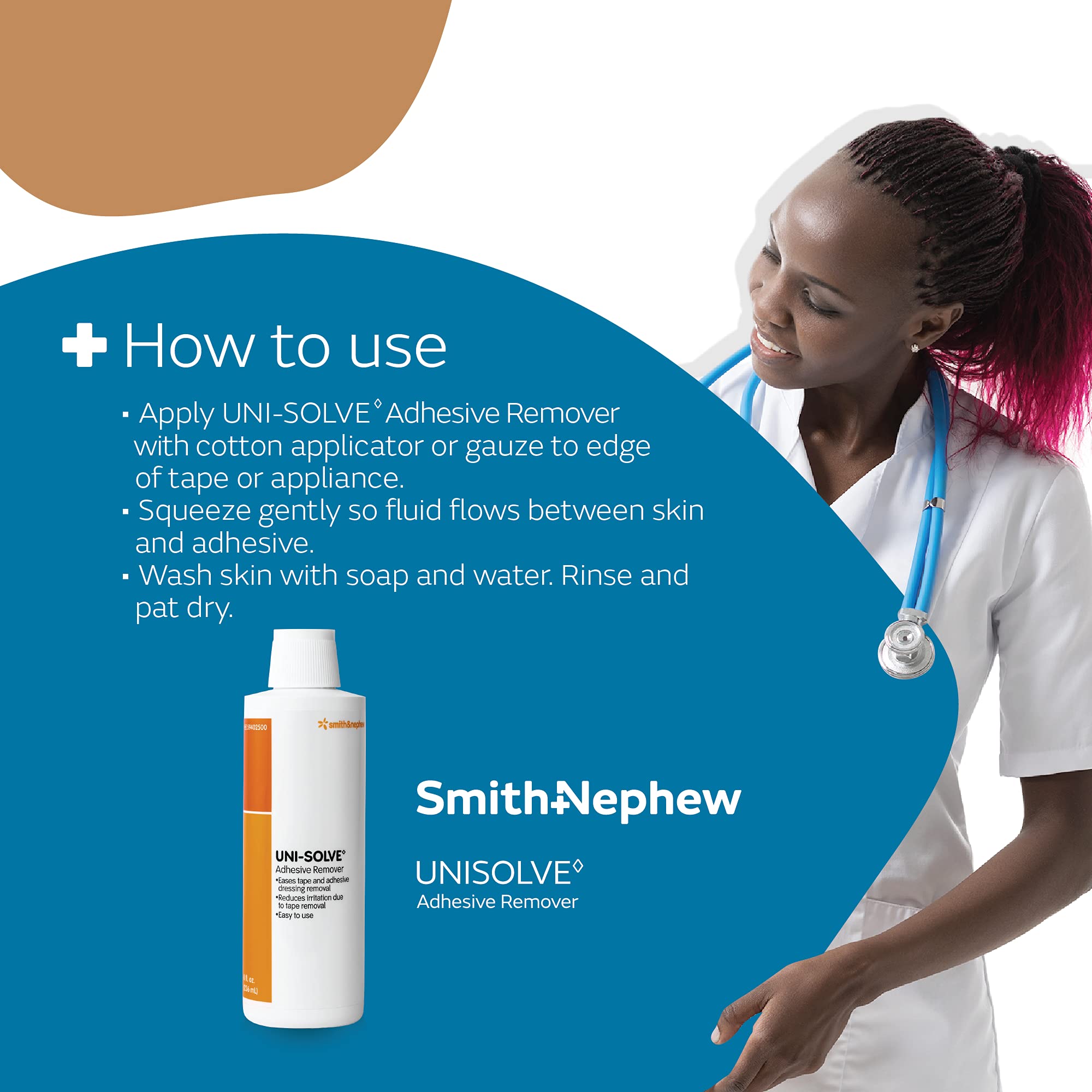 Smith & Nephew 403300 UNI-SOLVE Adhesive Remover, 8-Ounce Bottle