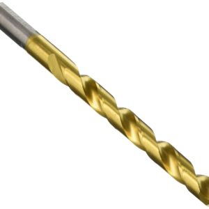 BOSCH TI2152 1-Piece 25/64 In. x 5-1/8 In. Titanium Nitride Coated Metal Drill Bit with 3/8 In. Reduced Shank for Applications in Heavy-Gauge Carbon Steels, Light Gauge Metal, Hardwood