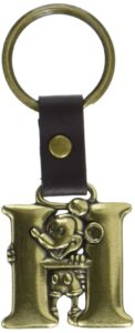 mickey mouse letter h brass key chain