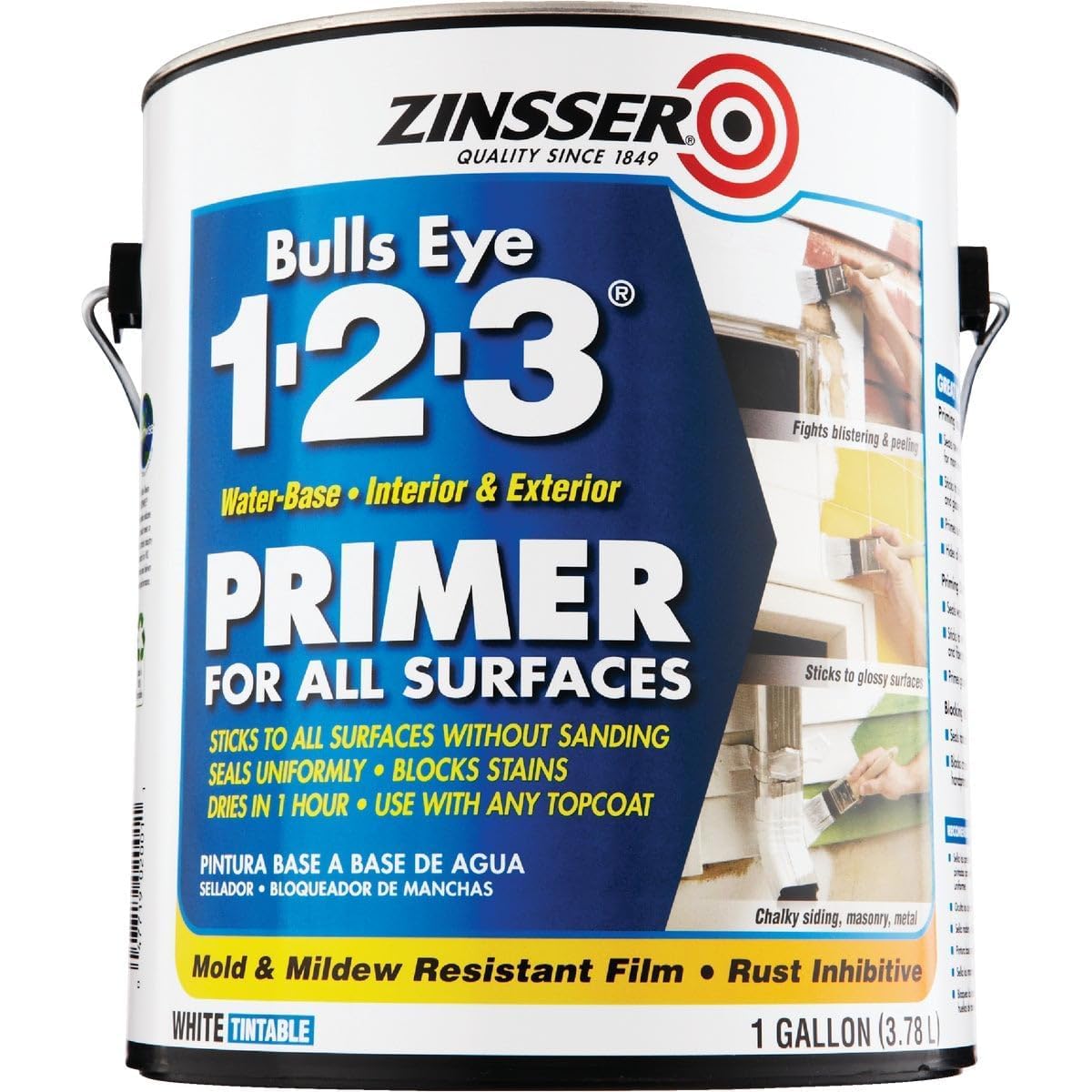 Zinsser Bulls Eye 1-2-3 Primer Sealer Stain Killer 02001 4- Gallons