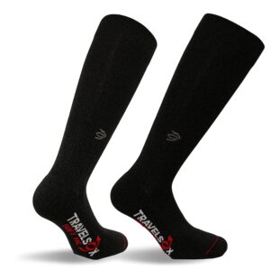 travelsox mens compression socks, black, large us