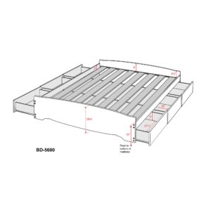 Prepac Full Mate's Platform Storage Bed with 6 Drawers, Espresso